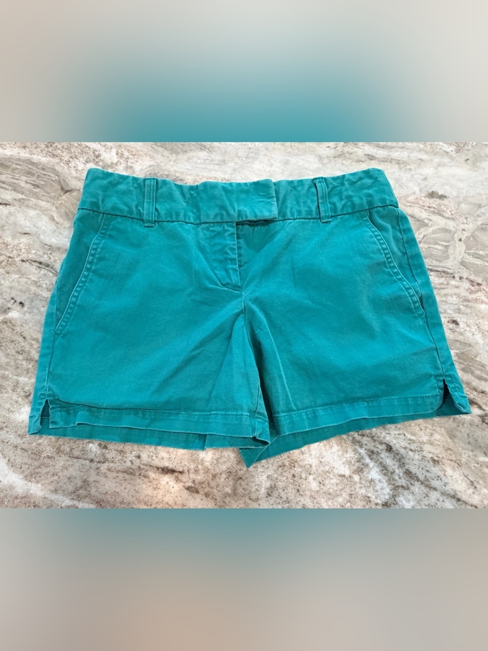 LOFT Turquoise Chino Shorts Womens Size 0 Riviera Short Preppy